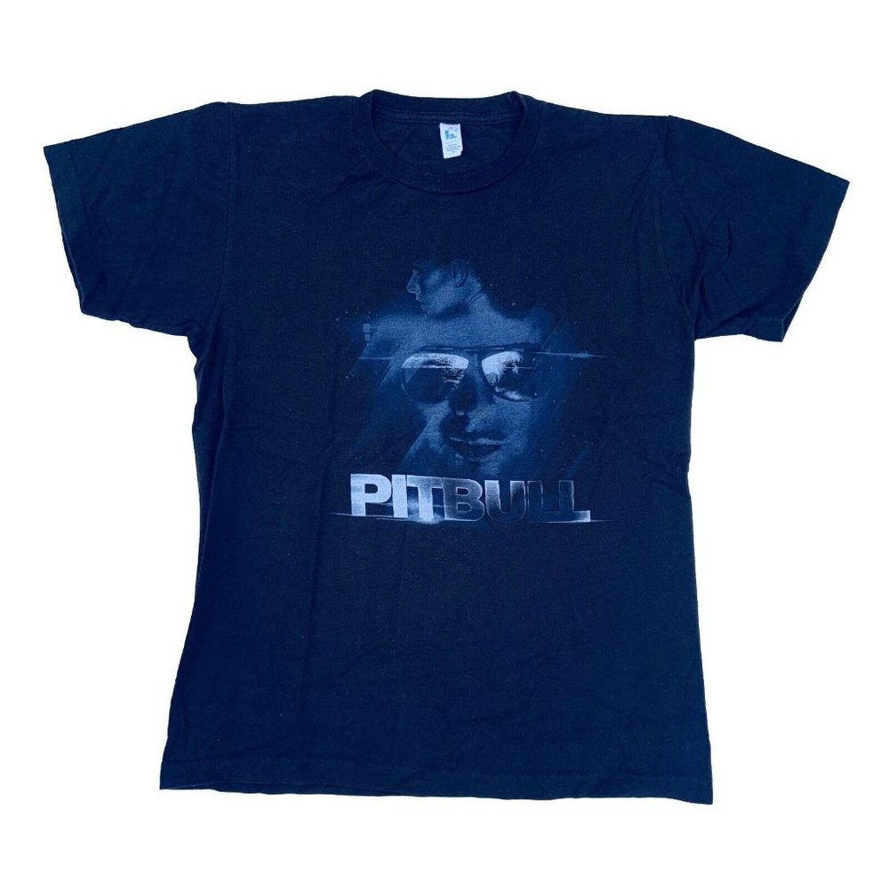 Pitbull Singer Mens M Blue Cotton Crewneck T-Shirt
